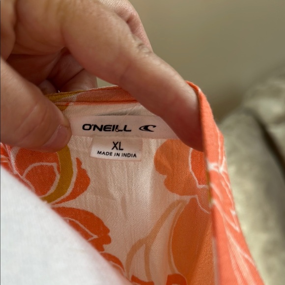 Floral Smocked Women's Top - Orange and White - Picture 7 of 7